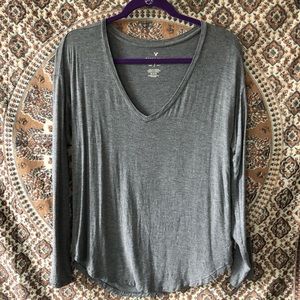 “soft and sexy” v-neck long sleeved t-shirt